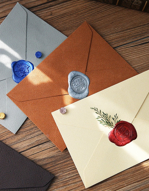 Load image into Gallery viewer, 5/10pcs Retro Hemp Texture Western Envelopes for Wedding Party
