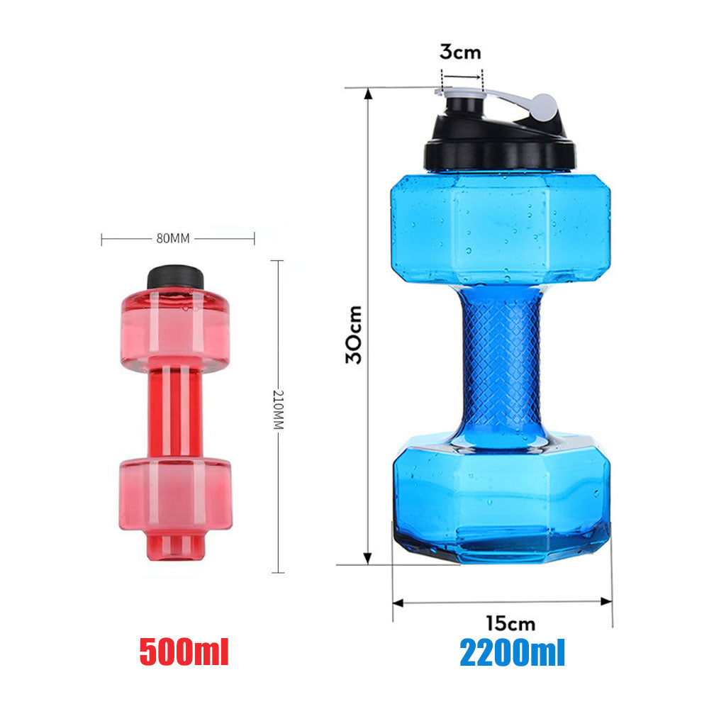 500/1500/2200ml Pet Dumbbell Shaped Kettle Outdoor Fitness Cycling