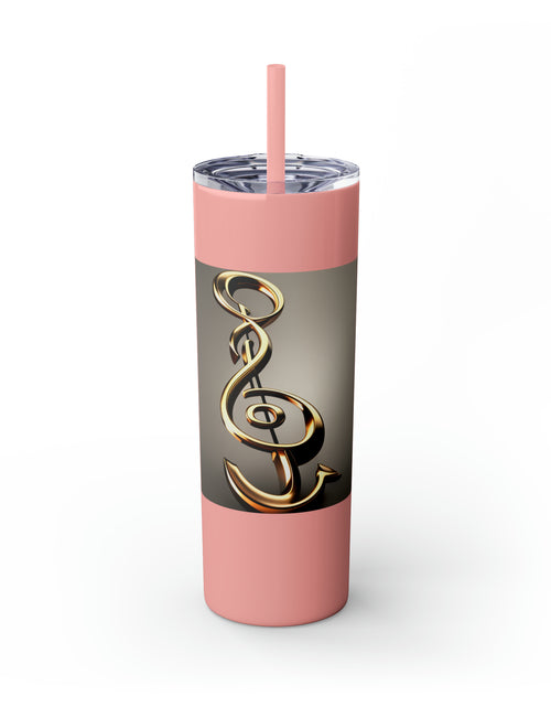 Load image into Gallery viewer, Treble Clef Skinny Tumbler with Straw, 20oz
