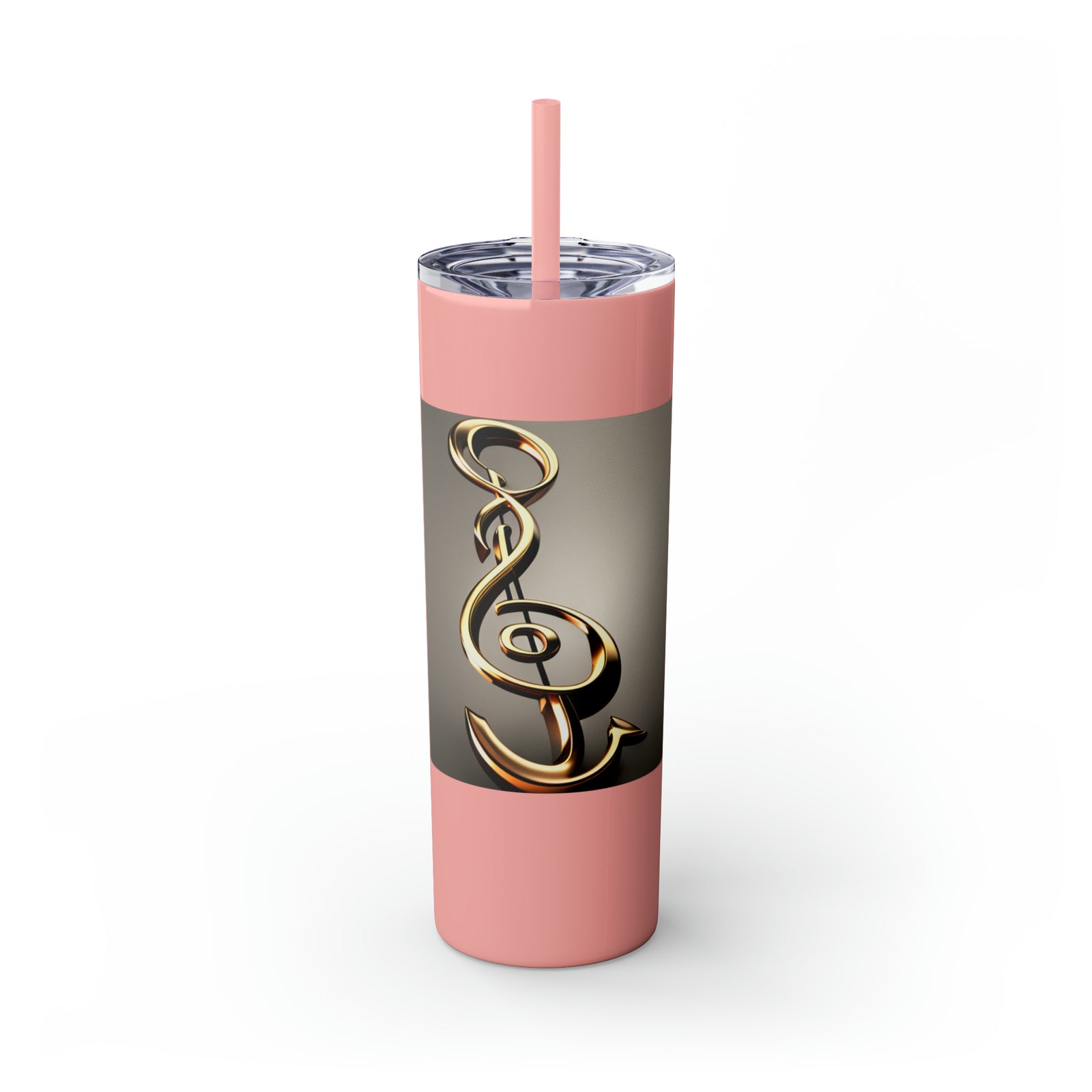 Treble Clef Skinny Tumbler with Straw, 20oz