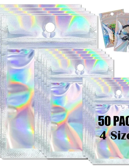 Load image into Gallery viewer, 50pcs Resealable Laser Ziplock Bags For Necklace Food Storage Bags
