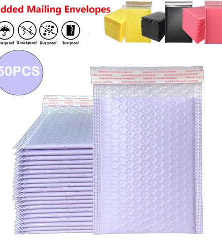 50Pcs Pink Poly Bubble Mailers Padded Envelopes Bulk Bubble Lined Wrap