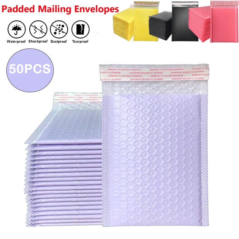 50Pcs Pink Poly Bubble Mailers Padded Envelopes Bulk Bubble Lined Wrap