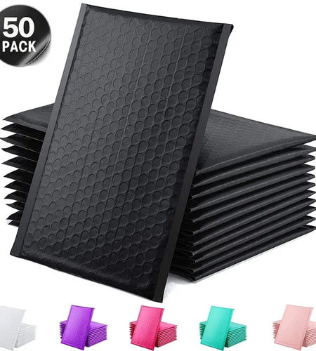 50pcs Black Bubble Mailer Bubble Padded Mailing Envelopes Mailer Poly