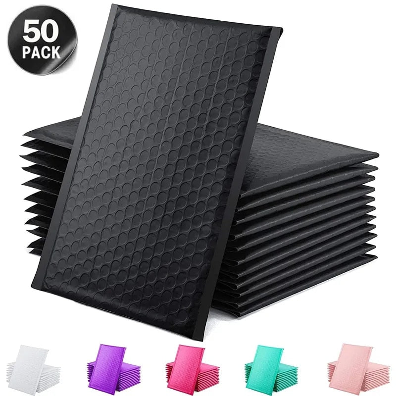 50pcs Black Bubble Mailer Bubble Padded Mailing Envelopes Mailer Poly