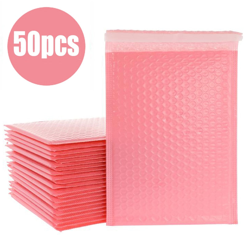 50pcs/lot Pink Foam Envelope Bags Self Seal Mailers Padded Shipping