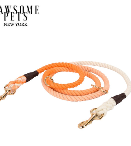 HANDS FREE DOG ROPE LEASH - OMBRE DARK OLIVE GREEN