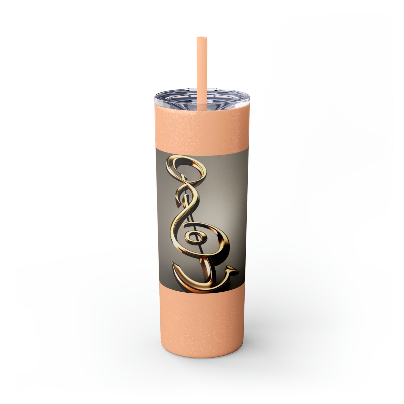 Treble Clef Skinny Tumbler with Straw, 20oz