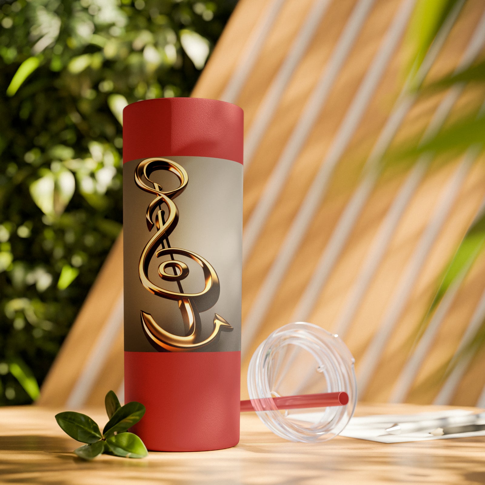 Treble Clef Skinny Tumbler with Straw, 20oz