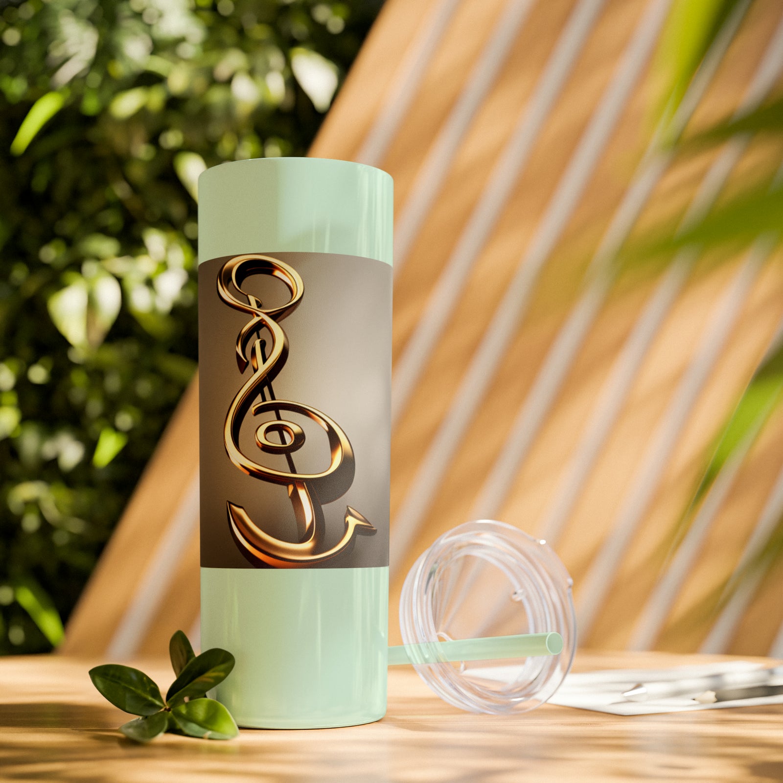 Treble Clef Skinny Tumbler with Straw, 20oz