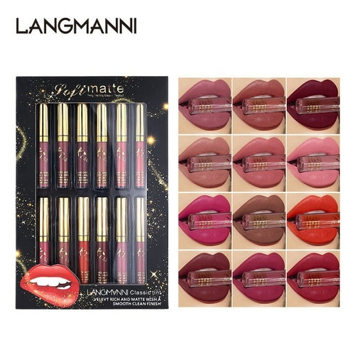 Load image into Gallery viewer, 6/12pcs Women Fashion Matte Liquid Lipstick Set Sexy Red Pumpkin
