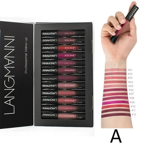 Load image into Gallery viewer, 6/12pcs Women Fashion Matte Liquid Lipstick Set Sexy Red Pumpkin
