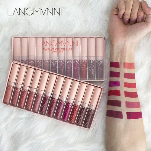 Load image into Gallery viewer, 6/12pcs Women Fashion Matte Liquid Lipstick Set Sexy Red Pumpkin
