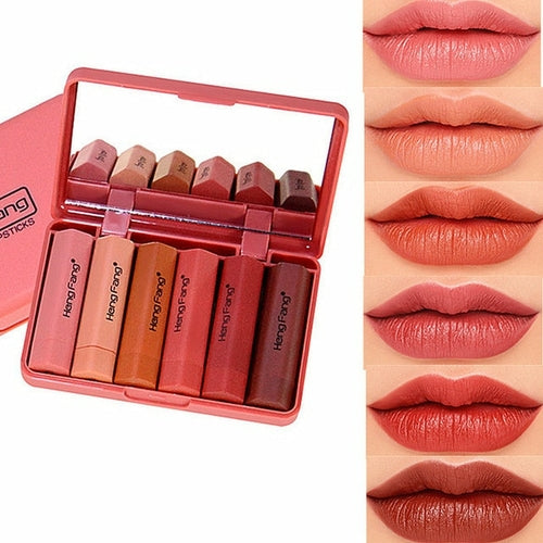 Load image into Gallery viewer, 6/12pcs Women Fashion Matte Liquid Lipstick Set Sexy Red Pumpkin
