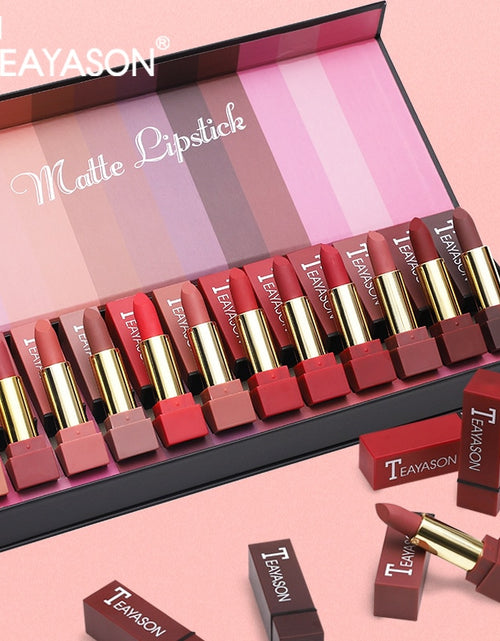 Load image into Gallery viewer, 6/12pcs Women Fashion Matte Liquid Lipstick Set Sexy Red Pumpkin
