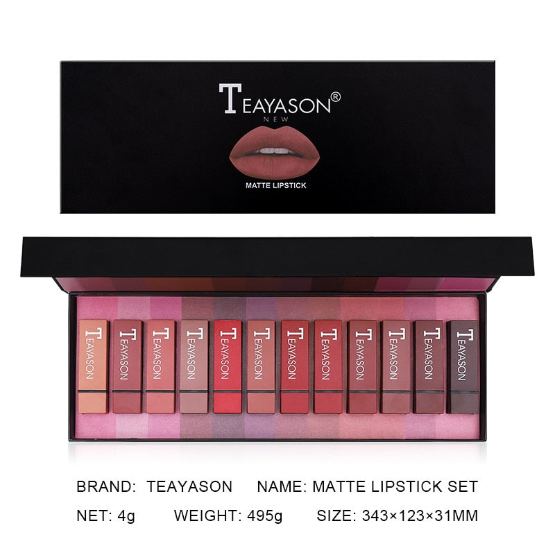 6/12pcs Women Fashion Matte Liquid Lipstick Set Sexy Red Pumpkin