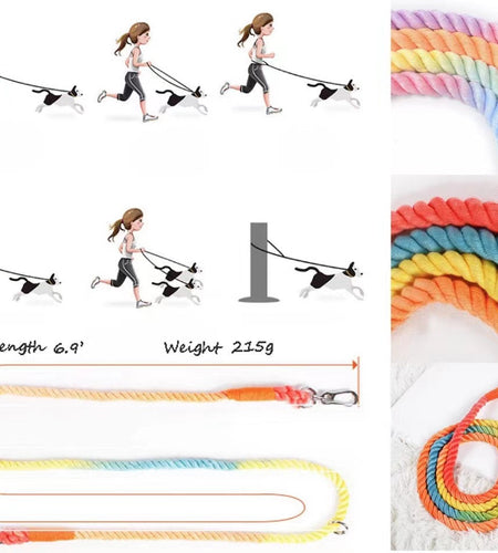 HANDS FREE DOG ROPE LEASH - OMBRE DARK OLIVE GREEN