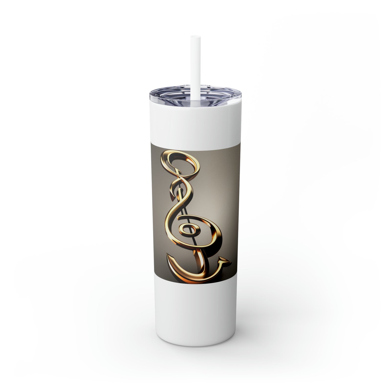 Treble Clef Skinny Tumbler with Straw, 20oz