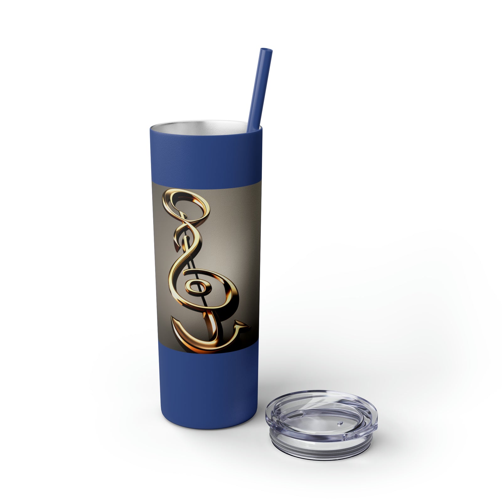 Treble Clef Skinny Tumbler with Straw, 20oz