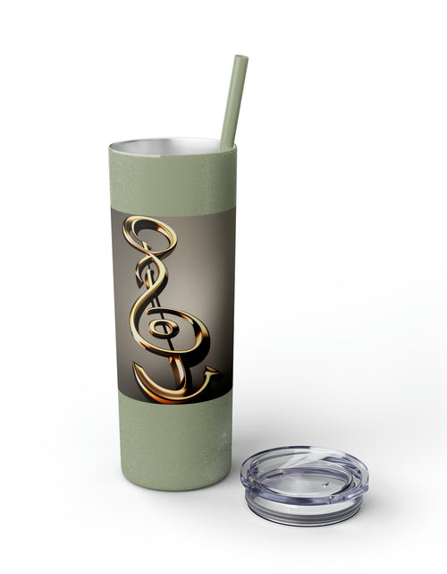 Load image into Gallery viewer, Treble Clef Skinny Tumbler with Straw, 20oz
