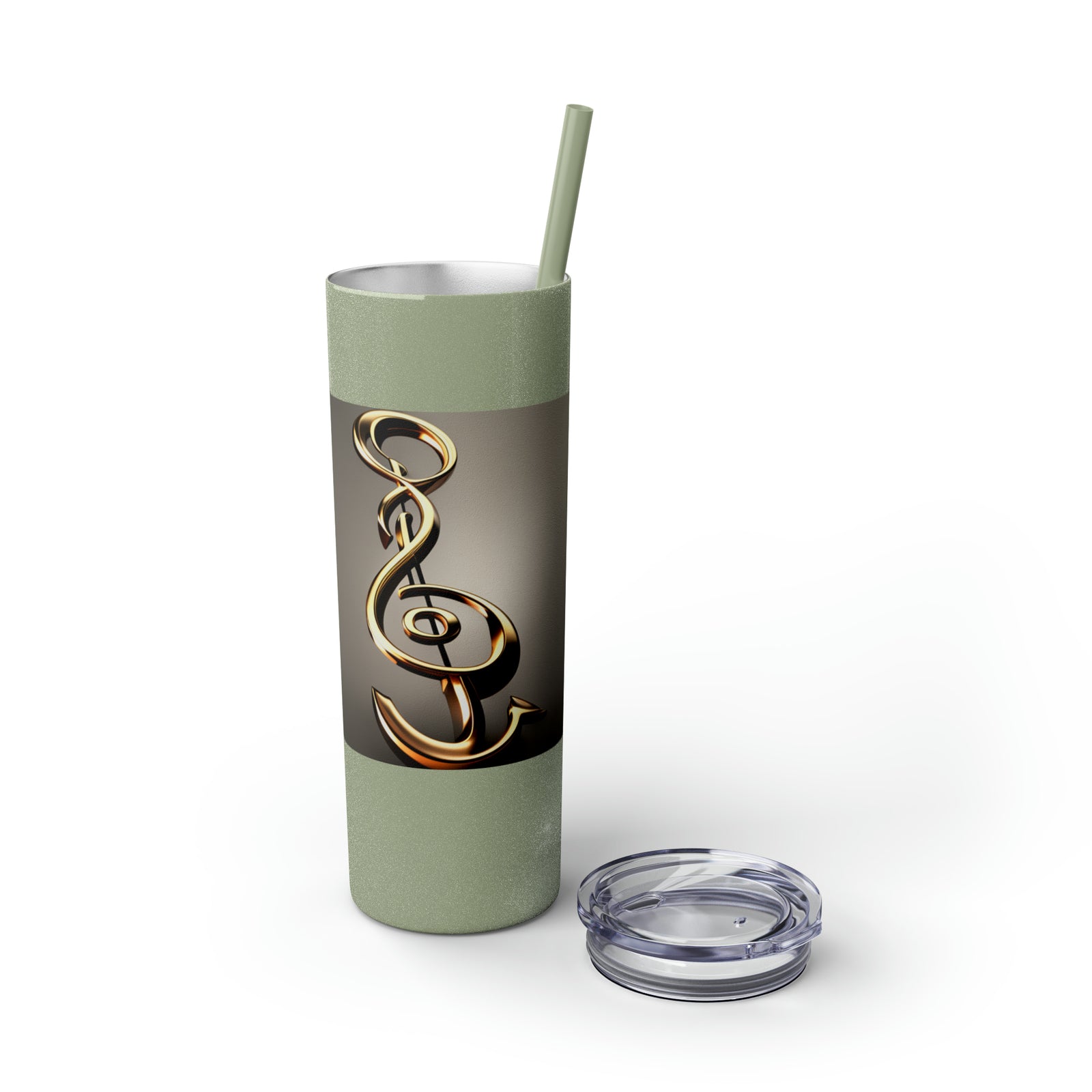 Treble Clef Skinny Tumbler with Straw, 20oz