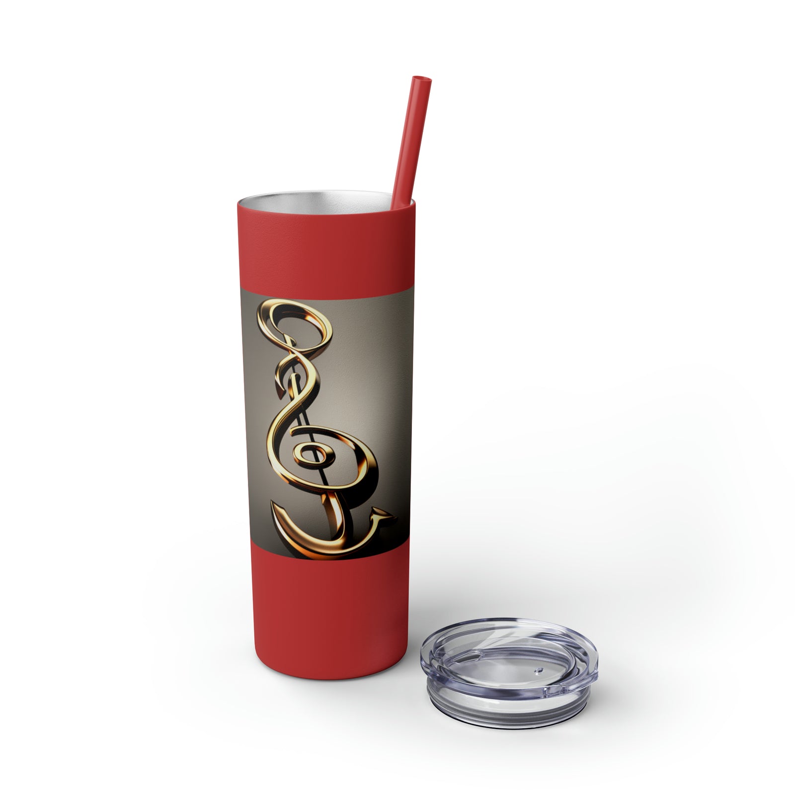 Treble Clef Skinny Tumbler with Straw, 20oz