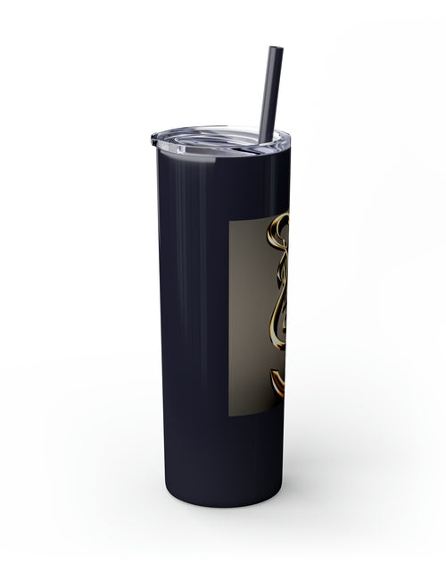 Load image into Gallery viewer, Treble Clef Skinny Tumbler with Straw, 20oz
