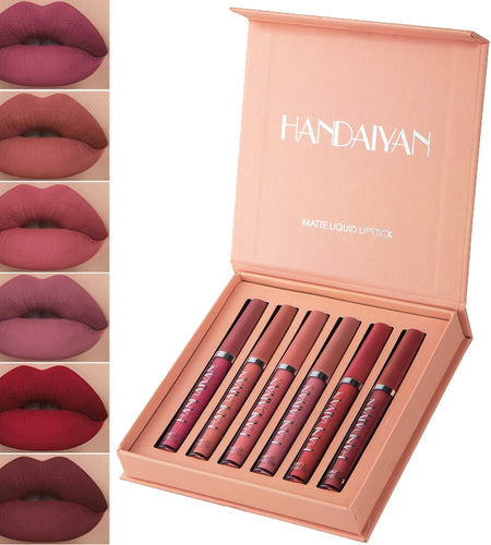 6pcs/pack Waterproof Lipgloss Makeup Lightweight Matte Lip Cosmetics