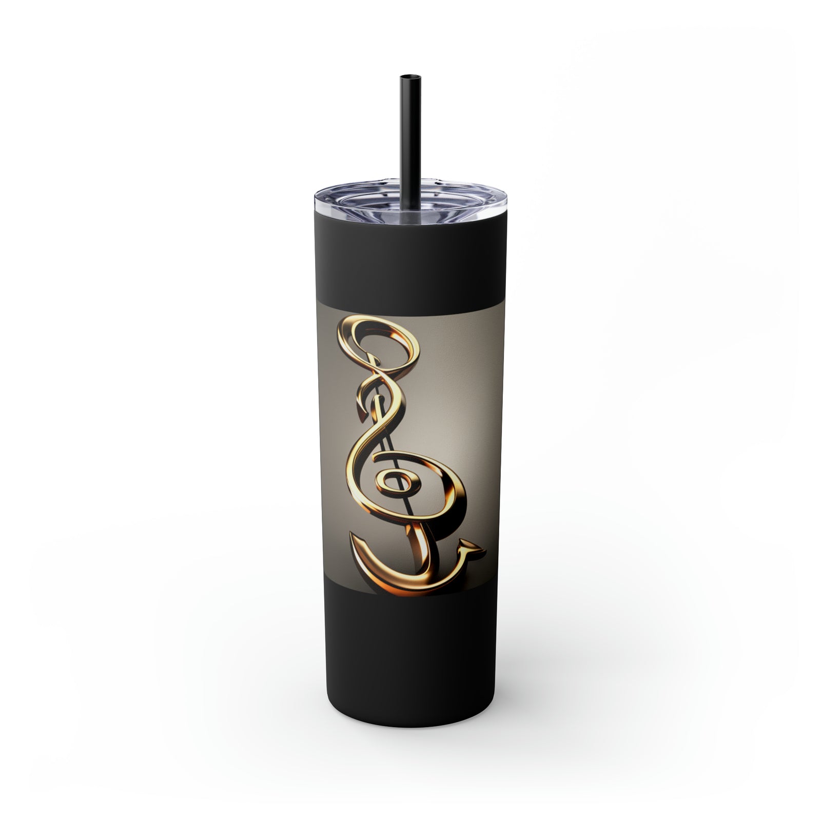 Treble Clef Skinny Tumbler with Straw, 20oz