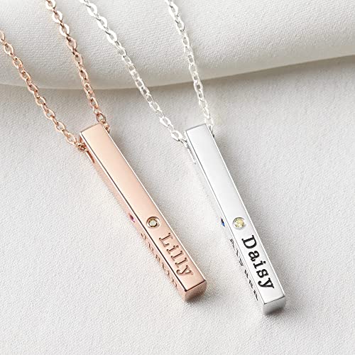 Load image into Gallery viewer, Mom Necklace With Kids Names, Mother Jewelry, 4 Sided Bar Necklace
