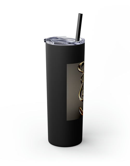 Load image into Gallery viewer, Treble Clef Skinny Tumbler with Straw, 20oz
