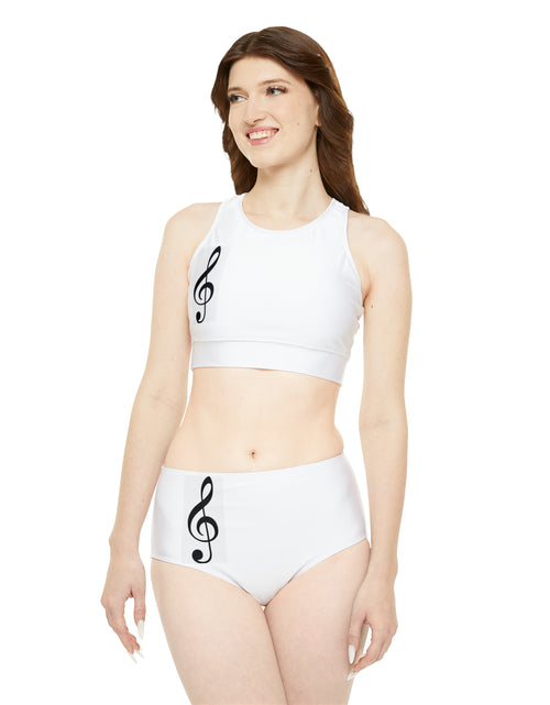 Load image into Gallery viewer, Treble Clef Sporty Bikini Set (AOP)
