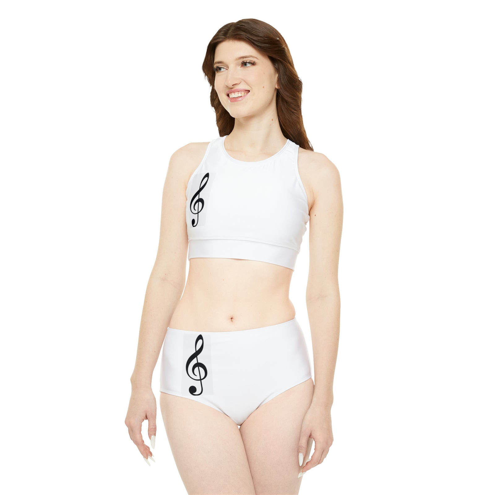 Treble Clef Sporty Bikini Set (AOP)