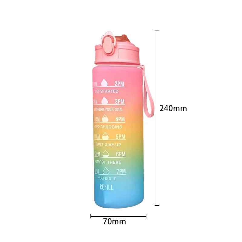 900ml Water Bottle Motivational Sport Water Bottle Leakproof Drinking