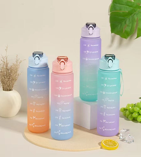 900ml Water Bottle Motivational Sport Water Bottle Leakproof Drinking