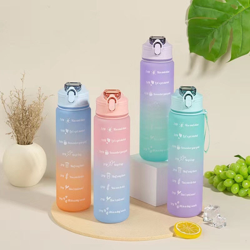 900ml Water Bottle Motivational Sport Water Bottle Leakproof Drinking