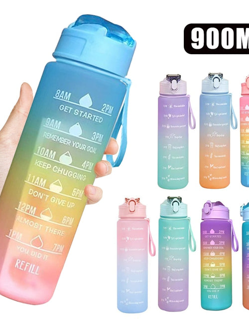 Load image into Gallery viewer, 900ml Water Bottle Motivational Sport Water Bottle Leakproof Drinking
