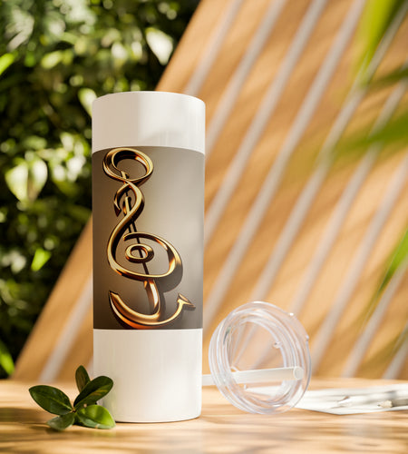 Treble Clef Skinny Tumbler with Straw, 20oz