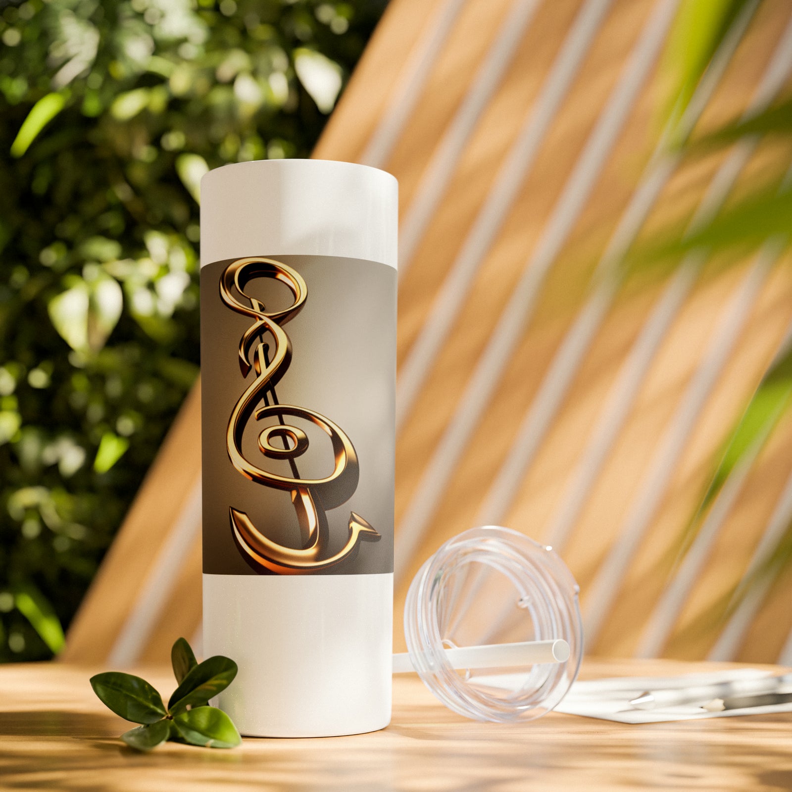 Treble Clef Skinny Tumbler with Straw, 20oz