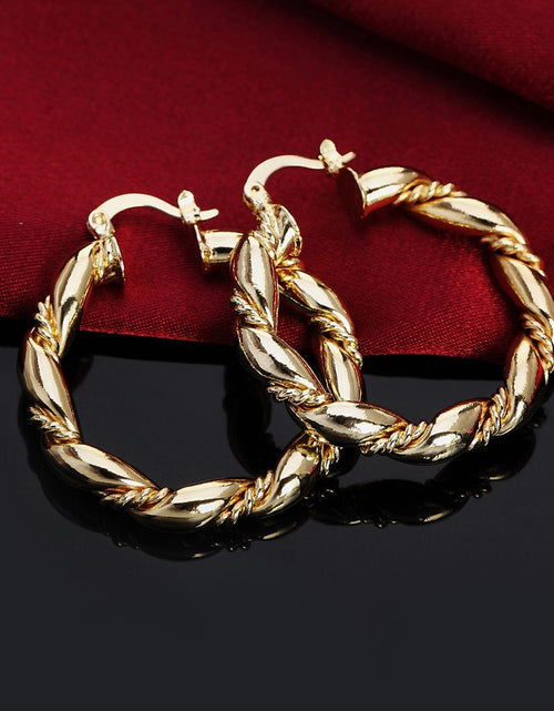 Load image into Gallery viewer, Gold Plated Sterling Silver Hoop Earrings - 925 Sterling Silver Round
