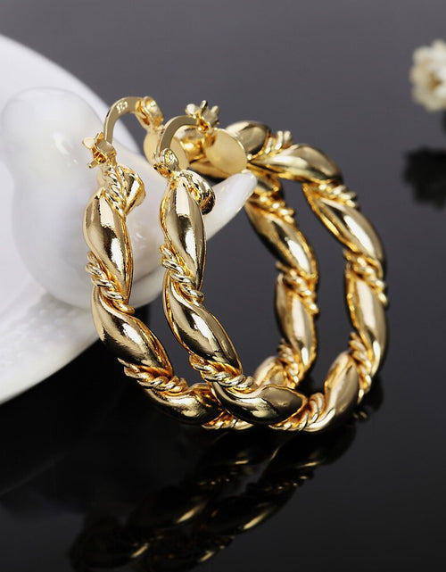 Load image into Gallery viewer, Gold Plated Sterling Silver Hoop Earrings - 925 Sterling Silver Round
