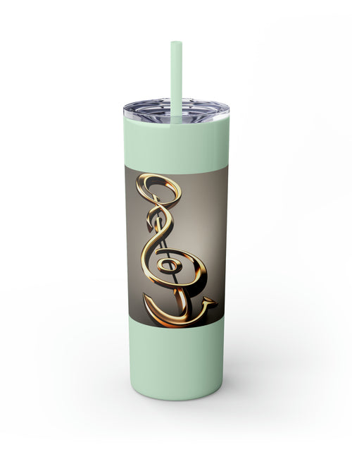 Load image into Gallery viewer, Treble Clef Skinny Tumbler with Straw, 20oz
