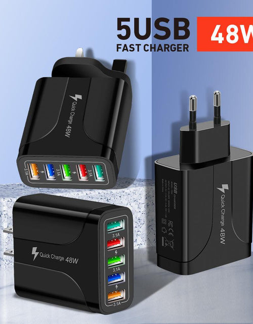 Load image into Gallery viewer, 2 Pack of 5 Port Wall Charger Charge 5 Devices at Once!
