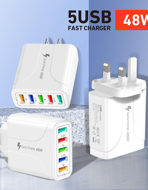 Load image into Gallery viewer, 2 Pack of 5 Port Wall Charger Charge 5 Devices at Once!
