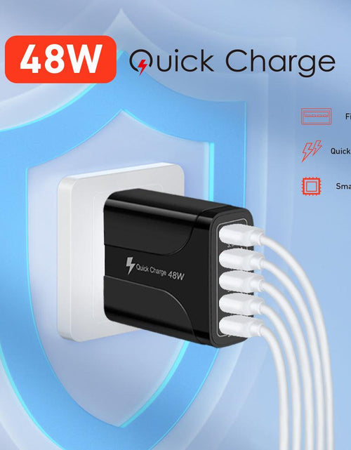 Load image into Gallery viewer, 2 Pack of 5 Port Wall Charger Charge 5 Devices at Once!
