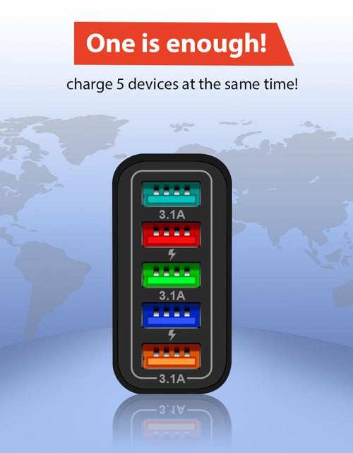 Load image into Gallery viewer, 2 Pack of 5 Port Wall Charger Charge 5 Devices at Once!
