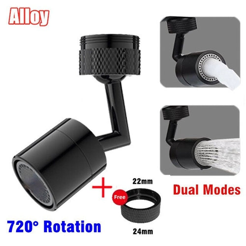 All Metal 1080&deg; Universal Rotation Faucet Extender Sprayer Head