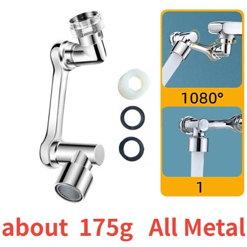 All Metal 1080&deg; Universal Rotation Faucet Extender Sprayer Head