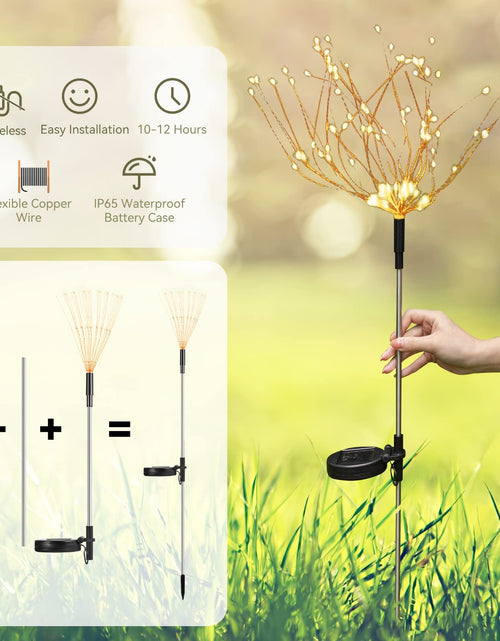 Load image into Gallery viewer, Allilit Led Solar Fireworks Lights Waterproof Outdoor Dandelion Flash
