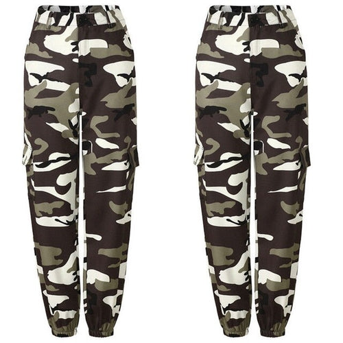 Load image into Gallery viewer, Autumn Winter Casual Camo Cargo Pants Women Joggers Baggy Trousers
